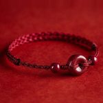 Buddha Stones Handmade Cinnabar Peace Buckle Safe and Healthy Charm Blessing String Bracelet Anklet Bracelet Anklet BS 13