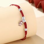 Buddha Stones 925 Sterling Silver Luck Koi Fish Wealth Handcrafted Braided Red Bracelet Bracelet BS 1