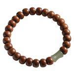 Buddha Stones Natural Abelia Biflora Wood Hetian Jade Bamboo Bead Warding Off Evil Spirits Bracelet Bracelet BS 8