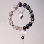 Buddha Stones Silver Sheen Obsidian Crackle Clear Quartz Black Rutilated Quartz Yin Yang Lotus Protection Bracelet Bracelet BS Silver Sheen Obsidian&Black Rutilated Quartz(Wrist Circumference 14-16cm)