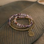 Buddha Stones Purple Phantom Red Hematoid Quartz Green Rutilated Quartz Copper Love Forgive Bracelet Bracelet BS 1