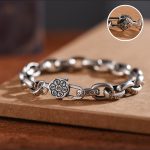 Buddha Stones Om Mani Padme Hum Double Dorje Copper Engraved Wisdom Bracelet Bracelet BS 9