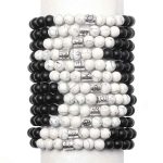 Buddha Stones 12 Constellations of the Zodiac Natural Frosted Stone White Turquoise Bead Fortune Bracelet Bracelet BS 17