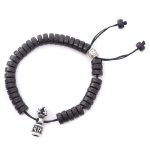 Buddha Stones Tibet Coconut Shell Carved Om Mani Padme Hum Dorje Vajra Bell Happiness String Bracelet Bracelet BS 3