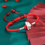 Buddha Stones 999 Sterling Silver Chinese Zodiac Luck Strength Red String Bracelet Bracelet BS Rooster(Bracelet Size 15.5cm+8cm)