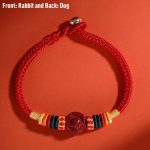 Buddha Stones Year of the Dragon 925 Sterling Silver Chinese Zodiac Cinnabar Auspicious Matches Blessing Bracelet (Extra 30% Off | USE CODE: FS30) Bracelet BS Rabbit 23cm