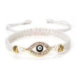 Buddha Stones Evil Eye Keep Away Evil Spirits String Bracelet Bracelet BS White Black Evil Eye Gold Border