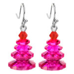 Buddha Stones Various Crystals Christmas Tree Amethyst Peace Healing Drop Earrings Earrings BS Rose Red