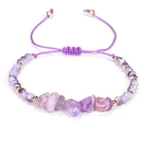 Buddha Stones Amethyst Purify Knit Bracelet Bracelet BS Amethyst