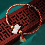 Buddha Stones Chinese Zodiac Jade Prosperity Red String Bracelet Anklet Bracelet BS Dragon(Bracelet/Anklet Size 19.5+4cm)