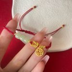 Buddha Stones Handcrafted Jade Bead Fu Character Charm Luck Red Rope Bracelet Bracelet BS 7