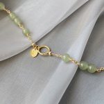 Buddha Stones 14k Gold Plated Hetian Jade Beaded Prosperity Chain Bracelet Bracelet BS 2