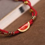 Buddha Stones Handmade Cinnabar Dumplings Design Luck Braided Red Rope Bracelet Bracelet BS 3