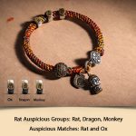 Buddha Stones Handmade Tibetan 925 Sterling Silver Chinese Zodiac Natal Buddha Zakiram Goddess of Wealth Protection Multicolored Rope Braided Bracelet Bracelet BS Rat-Thousand-armed Avalokitesvara 17-19cm