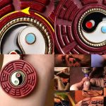 Buddha Stones Natural Cinnabar Bagua Rotatable Yin Yang Keep Away Evil Spirits Necklace Pendant Necklaces & Pendants BS 5