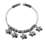 Buddha Stones 925 Sterling Silver Elephant Strength Bracelet Bangle Bracelet Bangle BS 10