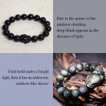 Buddha Stones Rainbow Obsidian Fox Healing Positive Bracelet Bracelet BS 6