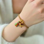 Buddha Stones Colorful Rope Luck Handmade Zongzi Golden Ball Charm Bracelet Bracelet BS 16