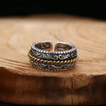 Buddha Stones 925 Sterling Silver Tang Dynasty Flower Design Luck Adjustable Ring Ring BS 3