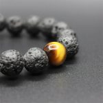 Buddha Stones Lava Rock Tiger Eye Stone Peace Healing Bracelet Bracelet BS 2