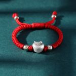 Buddha Stones 999 Sterling Silver Apple Red Multicolored Rope Luck Protection Handcrafted Kids Bracelet Bracelet BS 999 Sterling Silver Apple Red Rope(Bracelet Size 12+4cm)