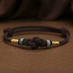 Bring Good Luck Red String Jade Fortune Knot Braided Couple Bracelet