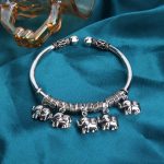Buddha Stones 925 Sterling Silver Elephant Strength Bracelet Bangle Bracelet Bangle BS 7