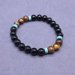 Buddha Stones Tibetan Black Onyx Peaceful Mala Set Mala Bracelet BS 4
