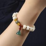 Buddha Stones Natural Bodhi Seed Red Agate Bodhi Calm Harmony Engraved Pumpkin Bead Lotus Bracelet Bracelet BS 4