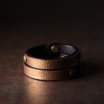 Buddha Stones Vintage Handmade Texture Copper Brass Leather Wealth Bracelet Bangle Bracelet Bangle BS 18