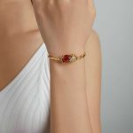 Buddha Stones FengShui Golden Red Agate PiXiu Wealth Luck Bracelet Bracelet BS 5