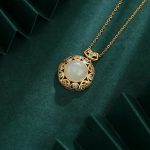Buddha Stones 925 Sterling Silver Green Chalcedony Hetian White Jade Strength Necklace Pendant Necklaces & Pendants BS Hetian White Jade(Protection♥Happiness)
