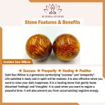 Buddha Stones Golden Sea Willow Success Positive Bracelet Mala Bracelet BS 17