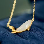 Buddha Stones 925 Sterling Silver White Jade Dolphin Luck Necklace Pendant Necklaces & Pendants BS 6