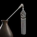 Buddha Stones Water Drop Lily of the Valley Flowers Tassels Confidence Hairpin Hairpin BS Water Drop-Black