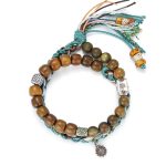 Buddha Stones 925 Sterling Silver Green Sandalwood Bodhi Seed Handmade Positive Bracelet Bracelet BS 2
