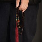 Buddha Stones 108 Mala Beads Natural Tibet Purple Bodhi Seed Auspiciousness Bracelet Mala Bracelet BS 4