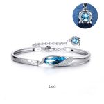 Buddha Stones 925 Silver Plated Copper 12 Constellations of the Zodiac Charm Bracelet Bracelet BS Leo