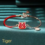 Buddha Stones 925 Sterling Silver Color-changing Chinese Zodiac Luck Protection Red String Chain Bracelet Bracelet BS Tiger(Wrist Circumference 14-15cm)