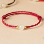 Buddha Stones Handcrafted Round Jade Lucky Bead Prosperity Braided Bracelet Bracelet BS 15