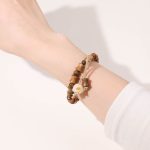 Buddha Stones Green Sandalwood Bodhi Seed Cat Claw Bamboo Peace Bracelet Bracelet BS 3