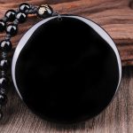 Buddha Stones Bagua Dragon Phoenix Obsidian Fulfilment Pendant Necklace Necklaces & Pendants BS 3