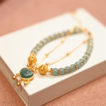 Buddha Stones 925 Sterling Silver Natural Jade Chalcedony Lock of Good Wishes Luck Necklace Pendant Bangle Bracelet Necklaces & Pendants BS Jade Bracelet