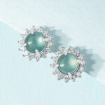 Buddha Stones 925 Sterling Silver Round Jade Luck Abundance Stud Earrings Earrings BS 1