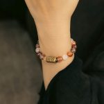 Buddha Stones White Crystal Red Hematoid Quartz Gold Rutilated Quartz Purple Phantom Protection Bracelet Bracelet BS 18