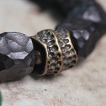 Buddha Stones Tibet Ebony Wood Copper Peace Tassel Wrist Mala Bracelet Wrist Mala BS 8