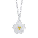 Buddha Stones 925 Sterling Silver Cherry Blossom Flower Blessing Necklace Pendant