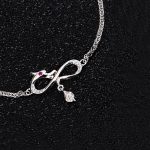 Buddha Stones Year Of The Dragon 999 Sterling Silver Zircon Endless Knot Tail Charm Luck Protection Bracelet Bracelet BS 5