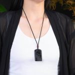 Buddha Stones Black Obsidian Dragon Phoenix Success Necklace Pendant Necklaces & Pendants BS 2