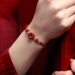 Buddha Stones Handmade Lotus Cinnabar Peace Buckle Blessing Braid Bracelet Bracelet BS 3
